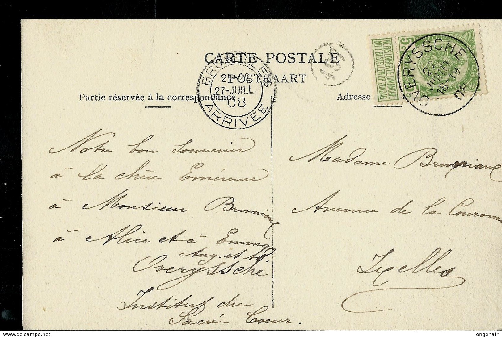 CP Overyssche - Panorama - Obl. OVERYSSCHE 28/07/1908 - Poste Rurale