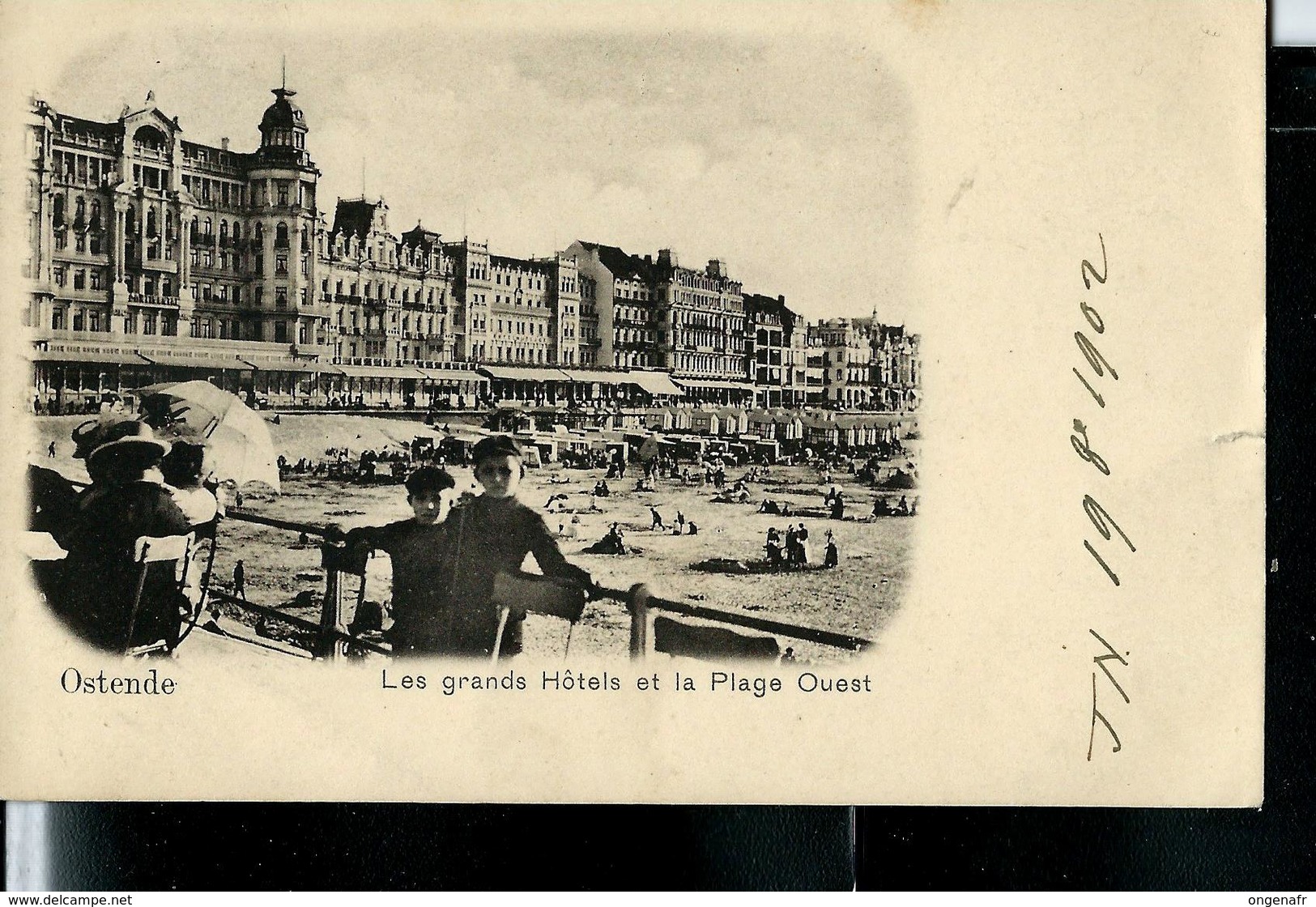 CP Ostende - Les Grands Hôtels Et La Plage Ouest - Obl.: OSTENDE 20/10/1902 - Poste Rurale