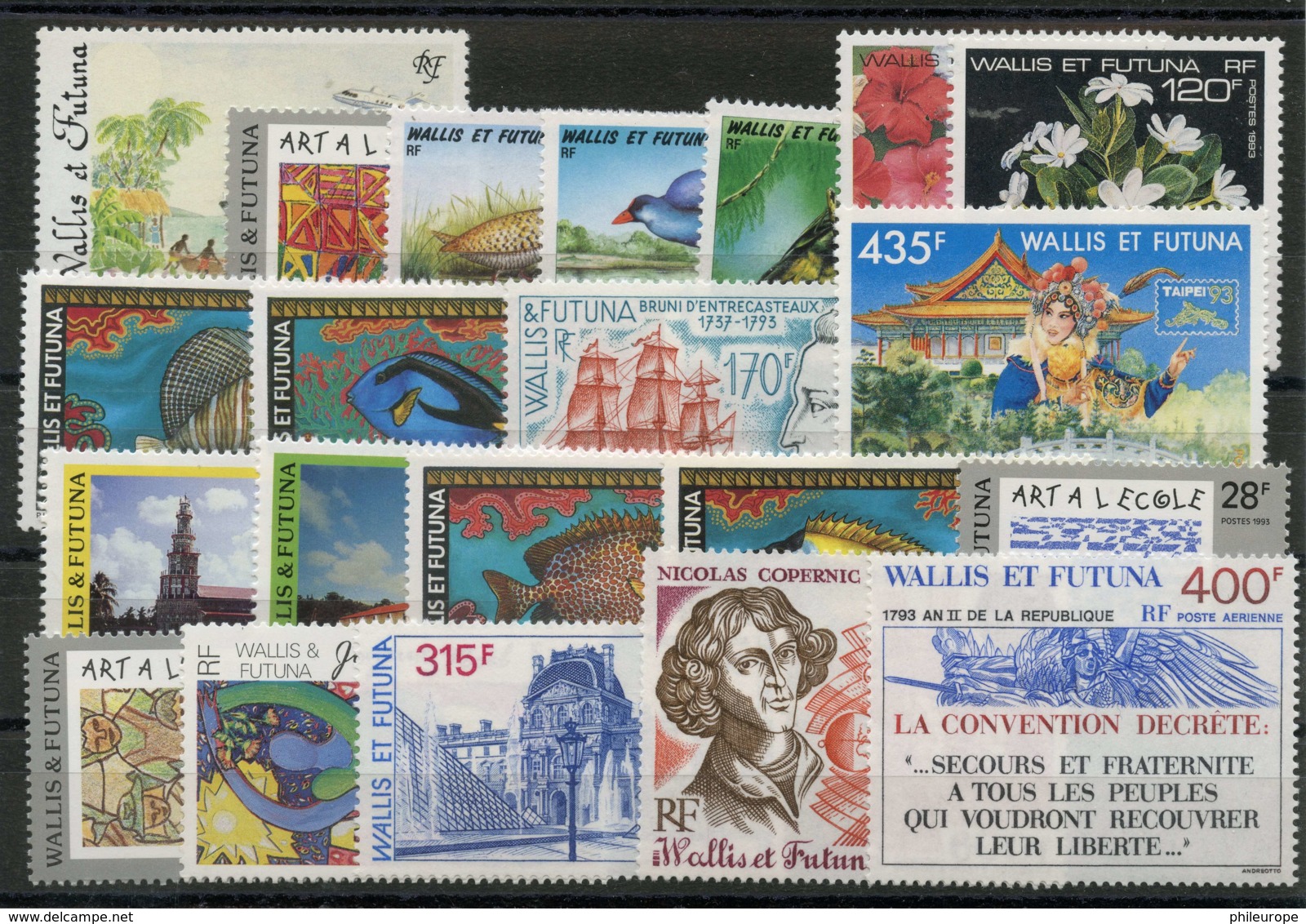 Wallis Et Futuna (1993) N 444 A 461et PA 176 A 178 - Nuevos