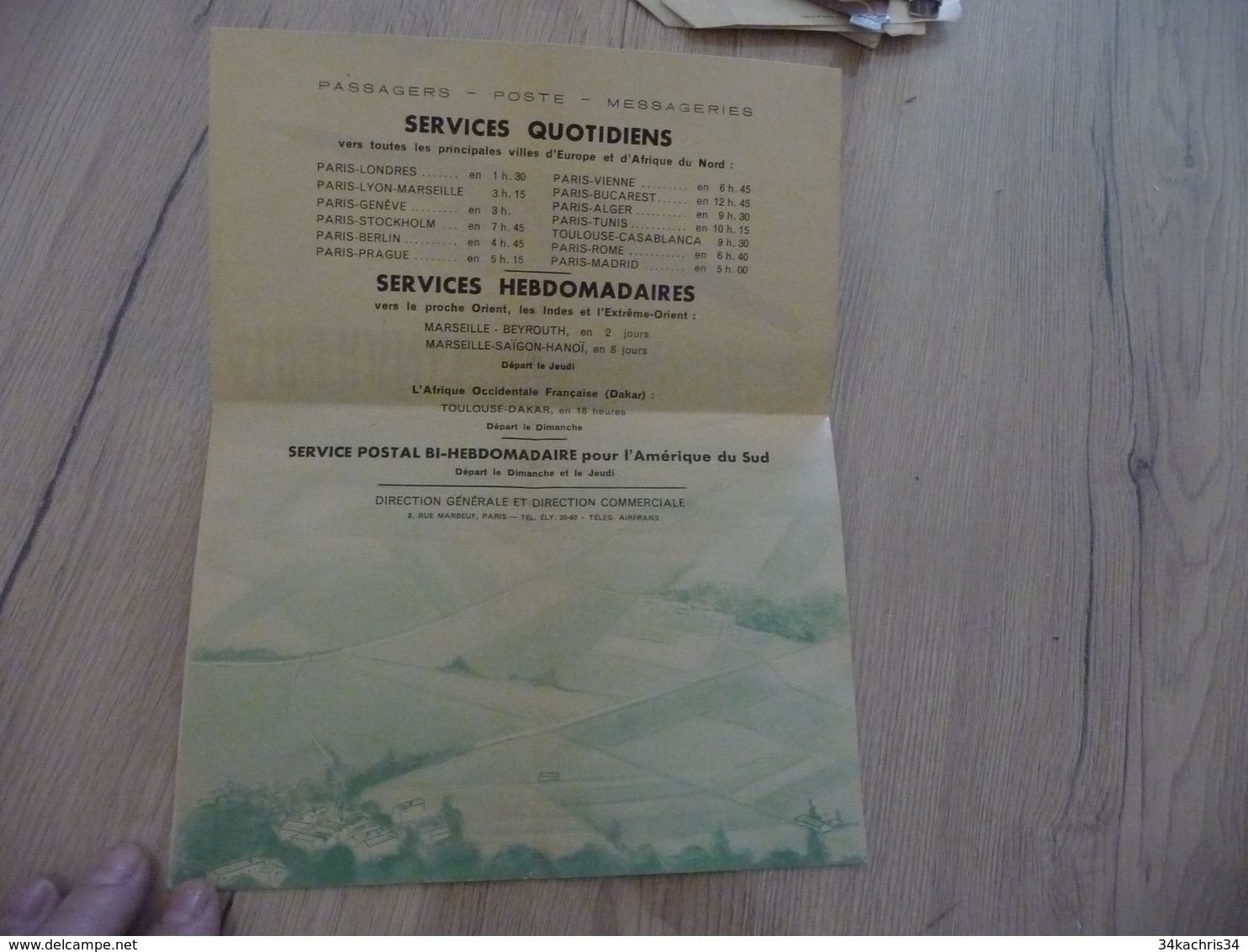 Air France Pub Publicité Service Quotidiens Monde Vers 1939 - Advertisements
