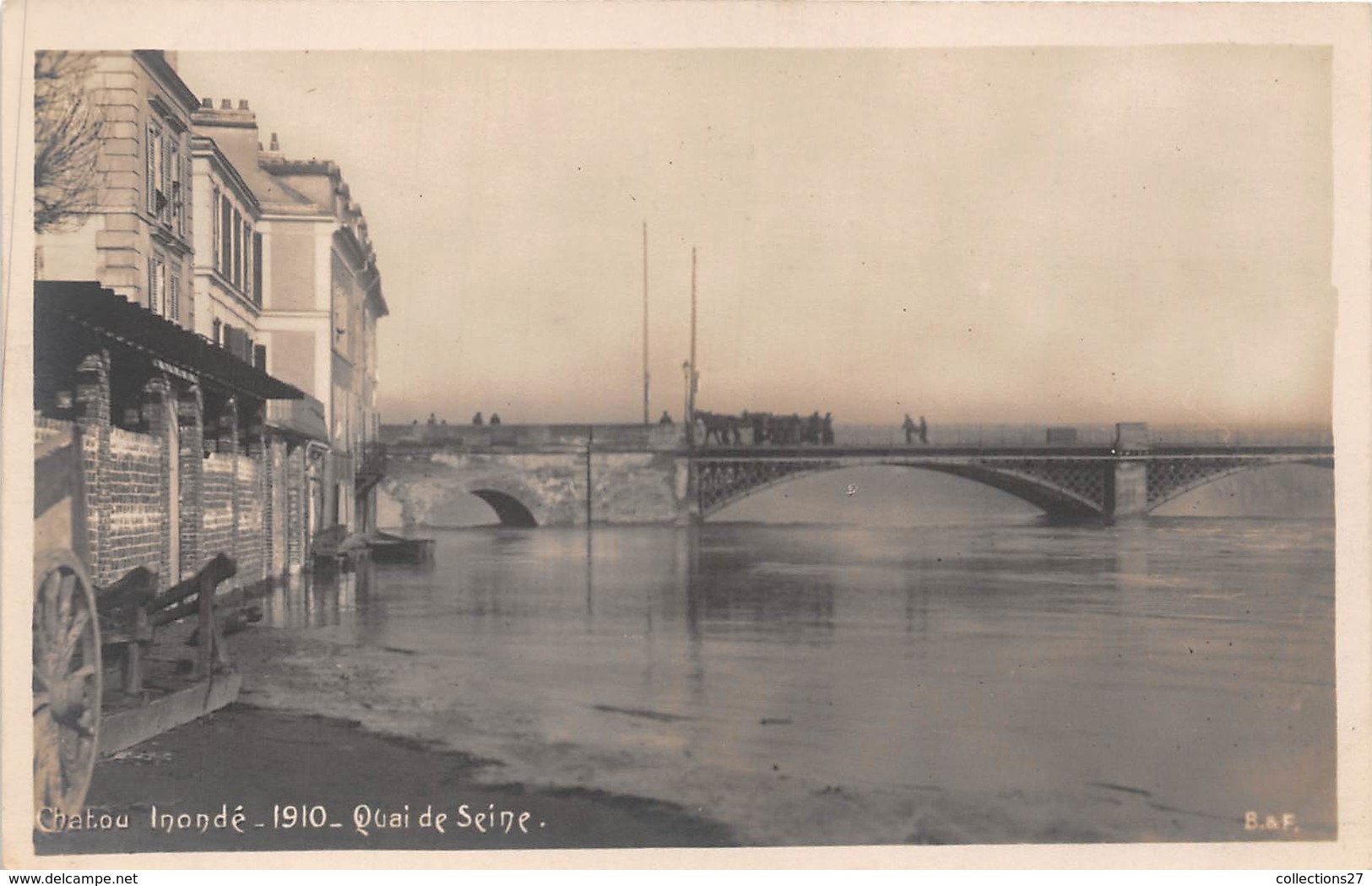 78-CHATOU-CARTE-PHOTO-INONDATION DE 1910, QUAI DE SEINE - Chatou