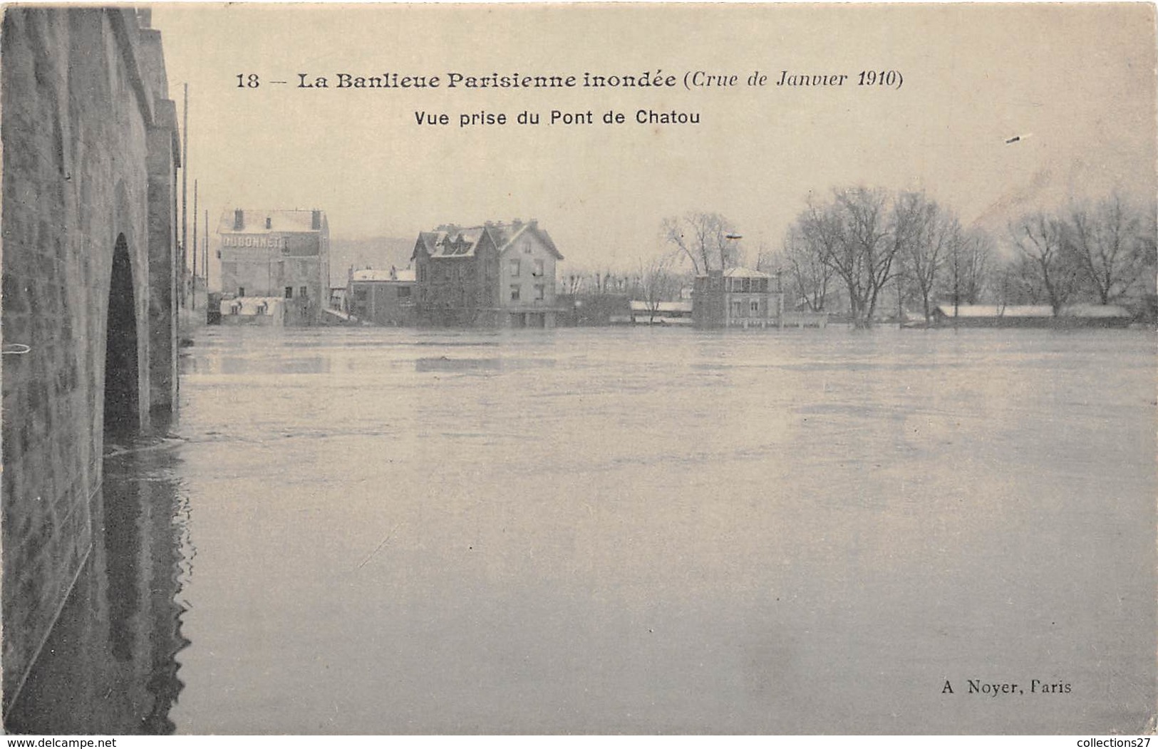 78-CHATOU- NONDATION DE 1910,VUE PRISE DU PONT - Chatou