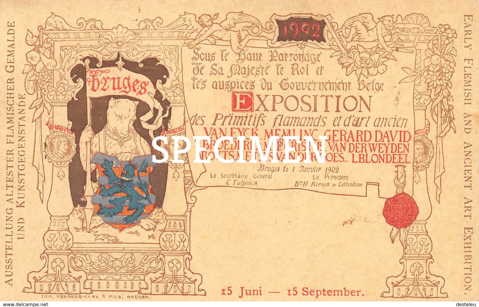 Expo Des Primitifs Flamands De D'art Ancien  Van Eyck Memling Gerard David -  Bruges - Brugge - Ledegem