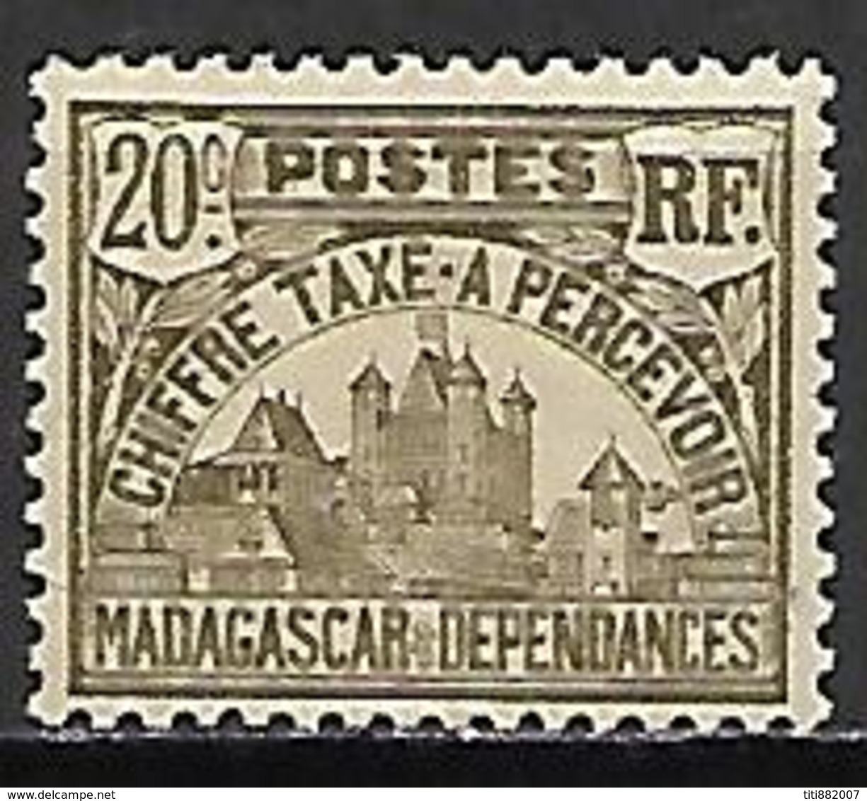 MADAGASCAR  -  Timbre-Taxe  -   1908 . Y&T N°12 *. - Portomarken