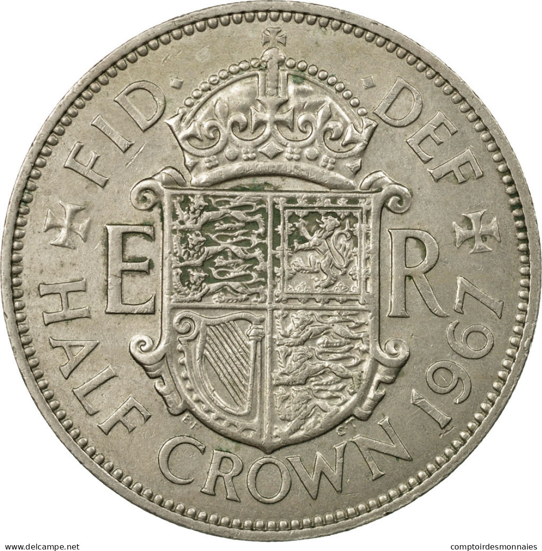 Monnaie, Grande-Bretagne, Elizabeth II, 1/2 Crown, 1967, TTB, Copper-nickel - K. 1/2 Crown