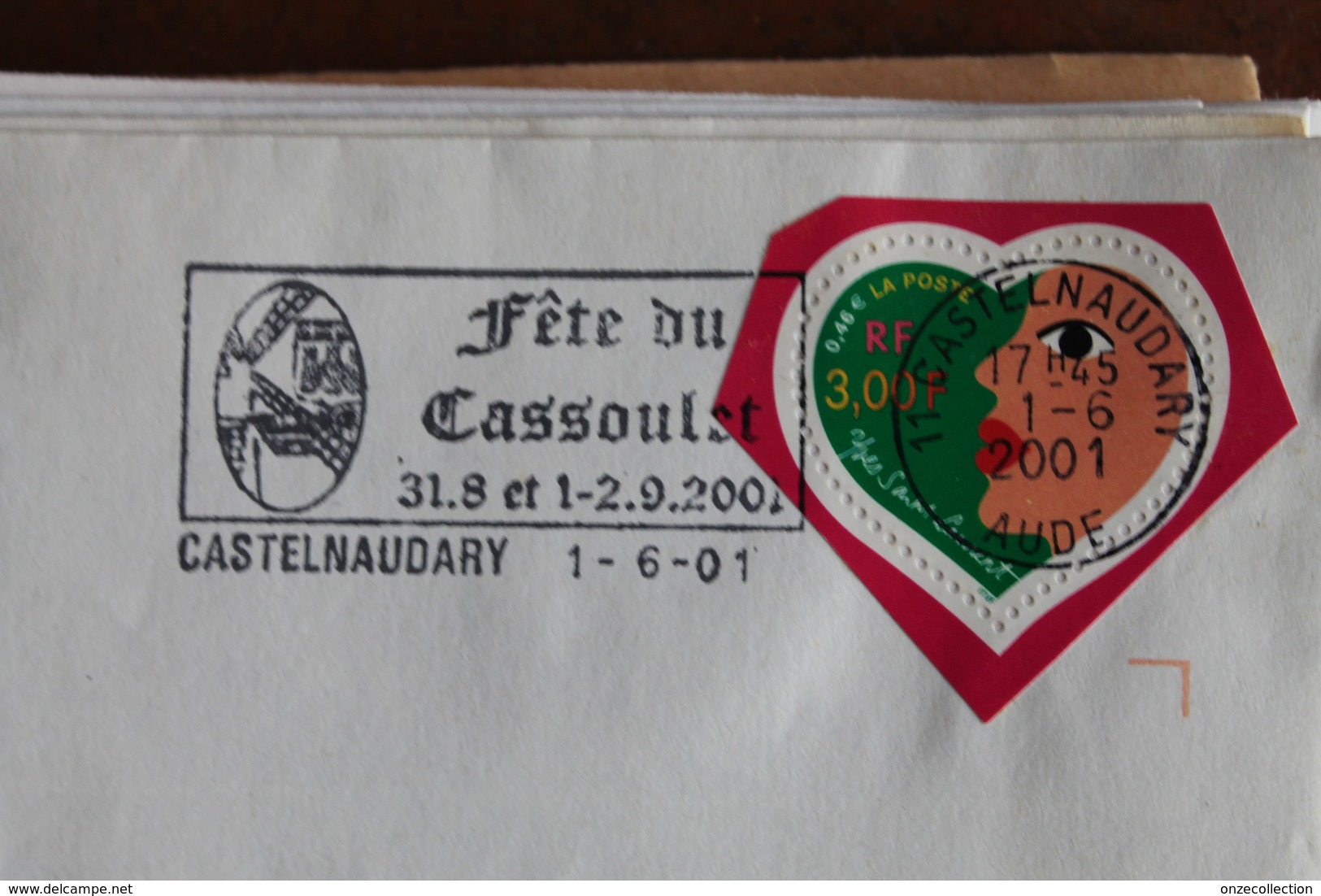 2001 -   AUDE  - CASTELNAUDARY  FETE  DU  CASSOULET  SUR  ENVELOPPE  COMPLETE - Bolli Commemorativi