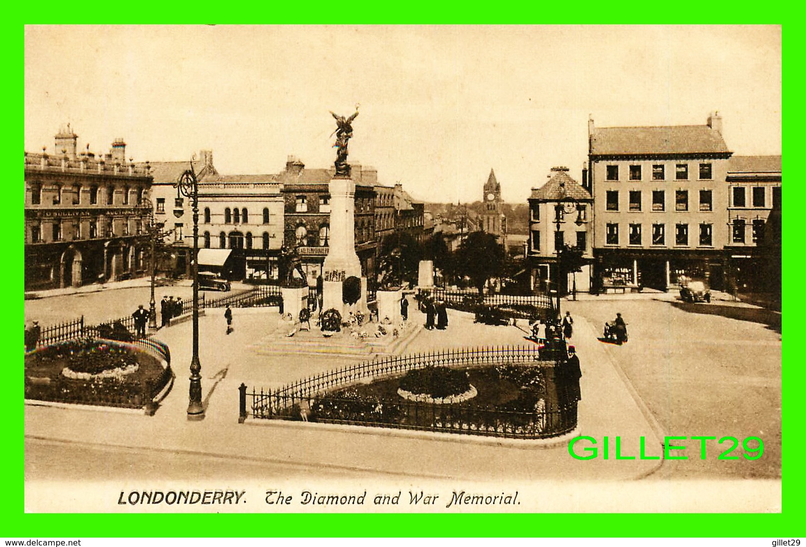LONDONDERRY, IRLANDE DU NORD - THE DIAMOND AND WAR MEMORIAL - ANIMATED WITH PEOPLES - WOOLSTONE BROS - - Londonderry