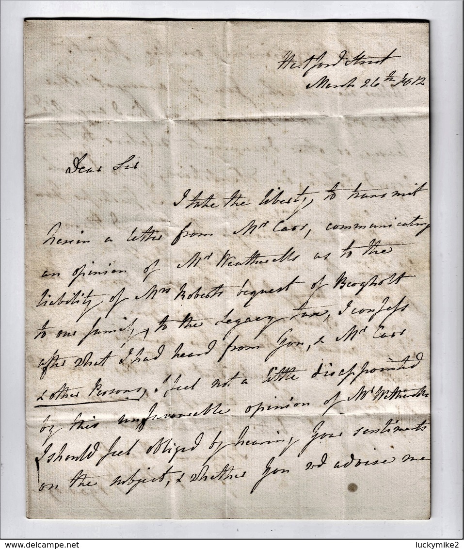 1812 'FREE'  Two Page Letter Signed By Liverpool M.P. "Lieutenant-General Gascoyne, Hertford St, London".    Ref 0768 - Andere & Zonder Classificatie