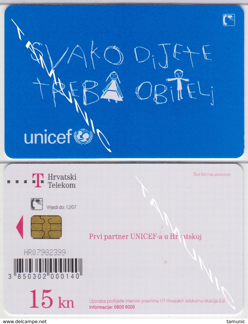 CROATIA UNICEF EACH CHILD NEEDS A FAMILY 2005 15 Kn. Tirage: 105 000  EDITION: II - Kroatië