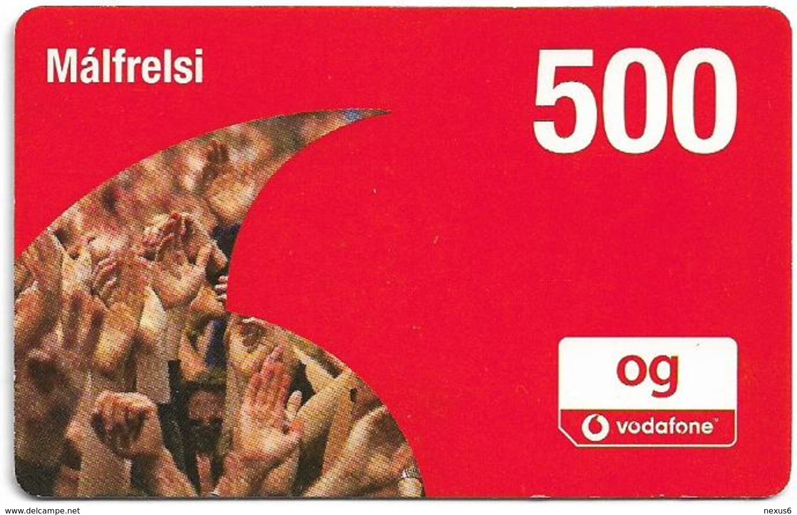 Iceland - Vodafone - Hands In Logo, GSM Refill 500Kr, Mint - Islande