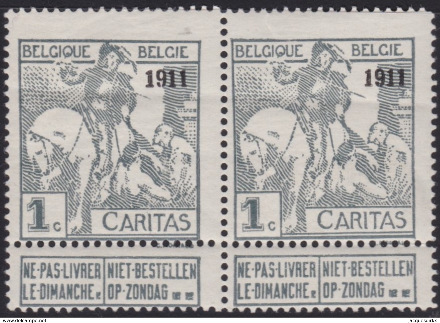 Belgie .   OBP .    92 Paar   (2 Scans)       .   **   .   Postfris   .   /   .  Neuf SANS  Charniere - 1910-1911 Caritas