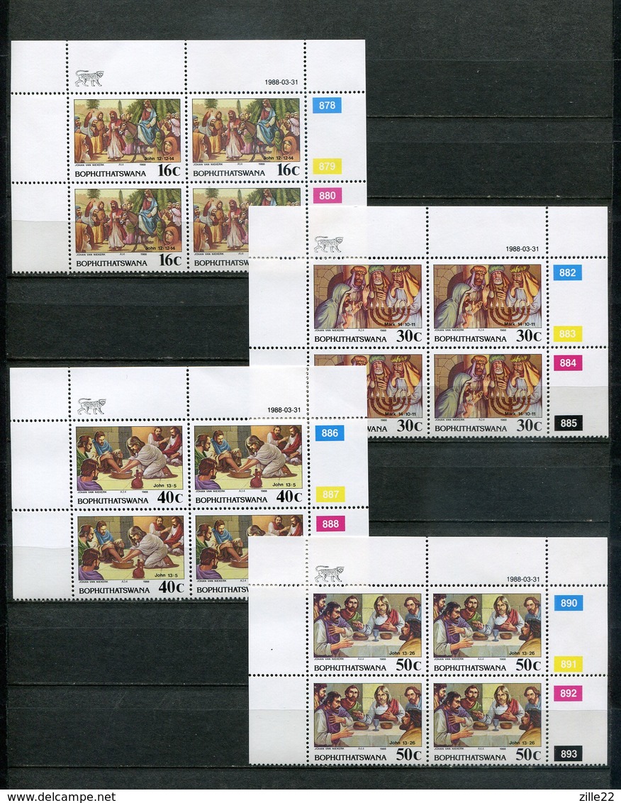 Bophuthatswana Mi# 198-201 Zylinderblocks Postfrisch/MNH Controls - Easter Stamps, The Lords Passion - Bophuthatswana