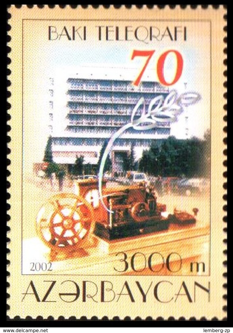 130 - Azerbaijan - 2002 - Baku Telegraph Building - 1v - Lemberg-Zp - Azerbaiján