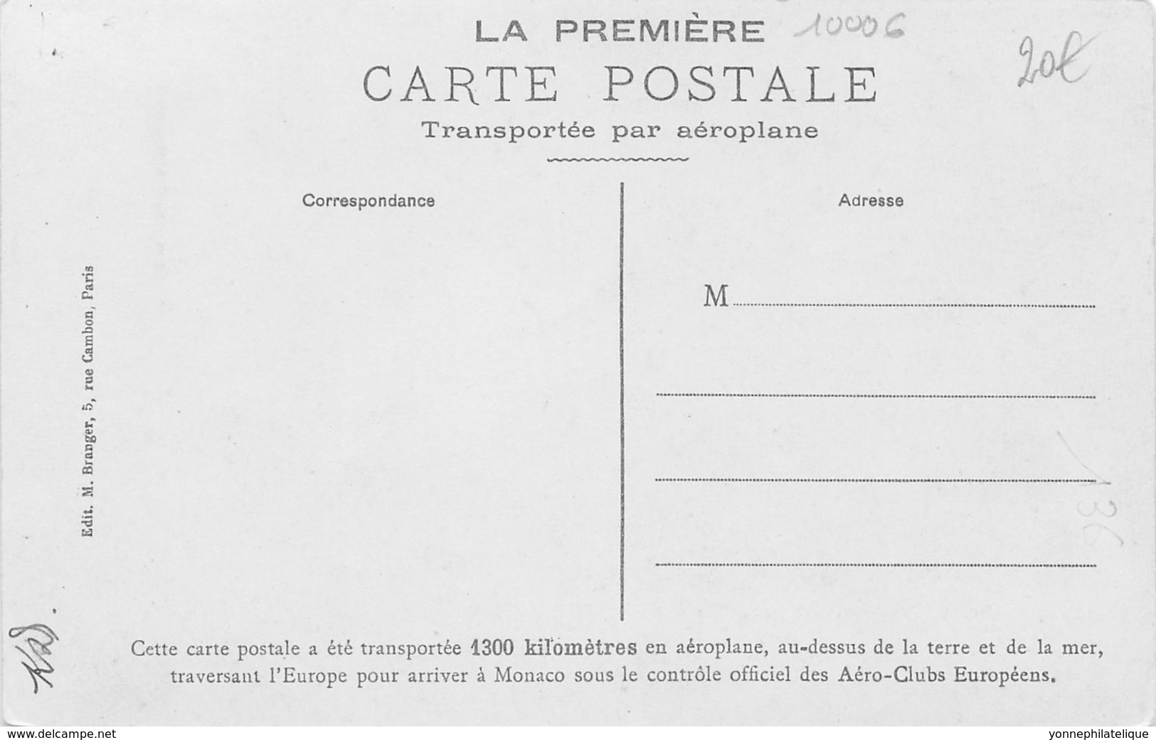 06 - ALPES MARITIMES - MONACO - 10006 - Cpa Ancienne Rallye Aérien 1914 - Altri & Non Classificati