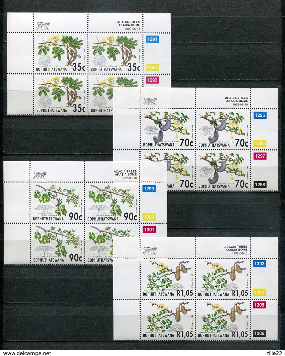 Bophuthatswana Mi# 281-4 Zylinderblocks Postfrisch/MNH Controls - Flora Trees - Bofutatsuana