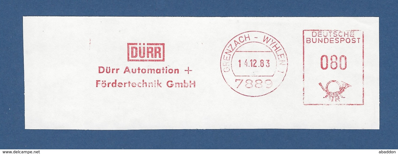 BRD AFS - GRENZACH - WYHLEN, DÜRR Automation + Fördertechnik GmbH - Maschinenstempel (EMA)