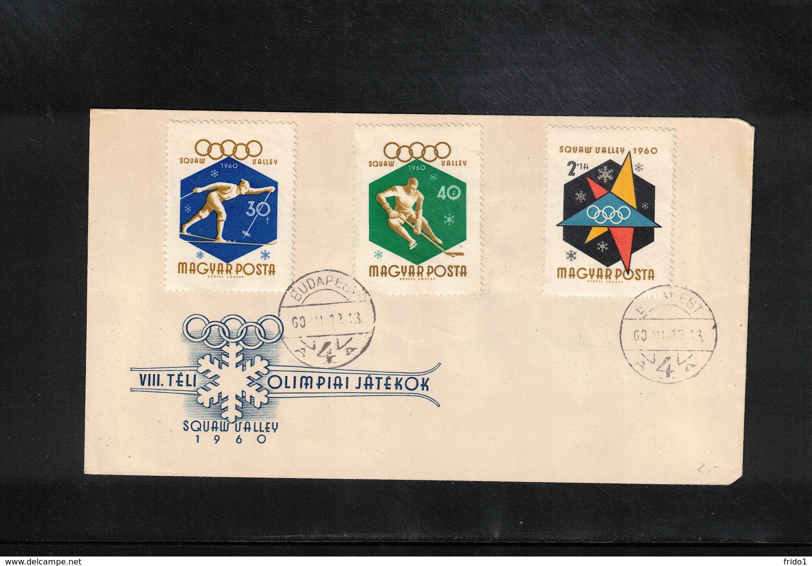 Hungary 1960 Olympic Games Squaw Valley - Ice Hockey Interesting Letter - Hiver 1960: Squaw Valley