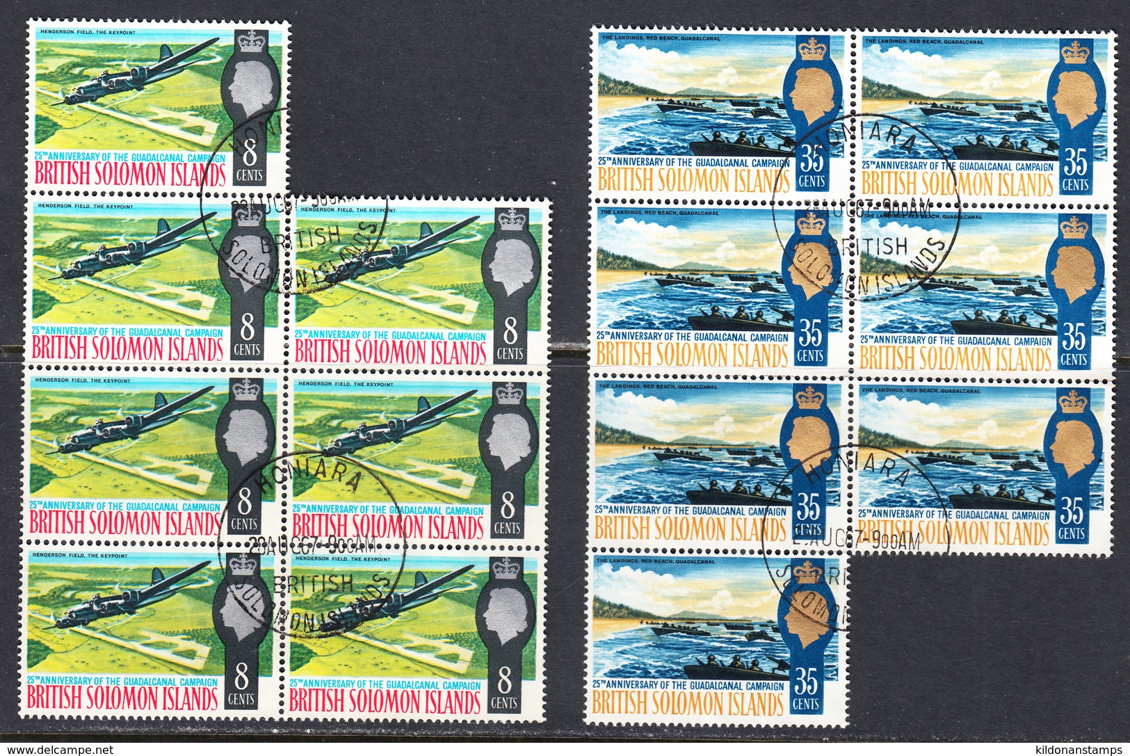 British Solomon Islands 1967 First Day Of Issue, Cancelled, Sc# 174-175, SG 160-161 - Salomonseilanden (...-1978)