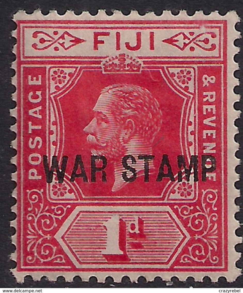 Fiji 1915 - 19 KGV 1d Bright Scarlet Ovpt War Stamp MM SG 139a ( G695 ) - Fidji (...-1970)