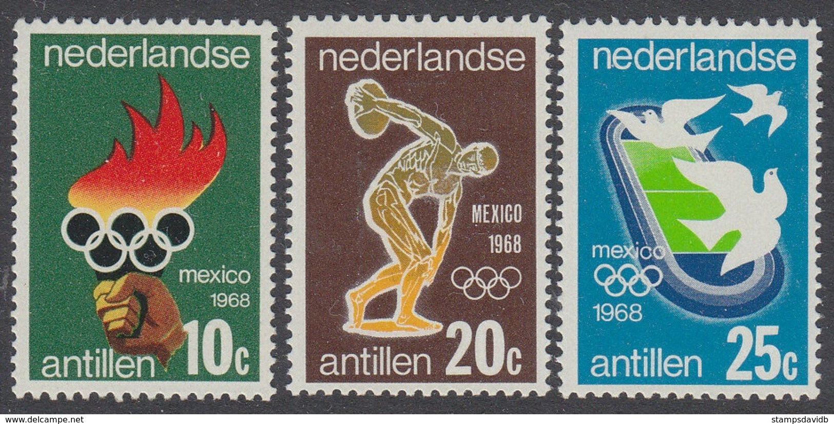 1968	Netherlands Antilles	187-189	1968 Olympic Games In Mexiko - Summer 1968: Mexico City