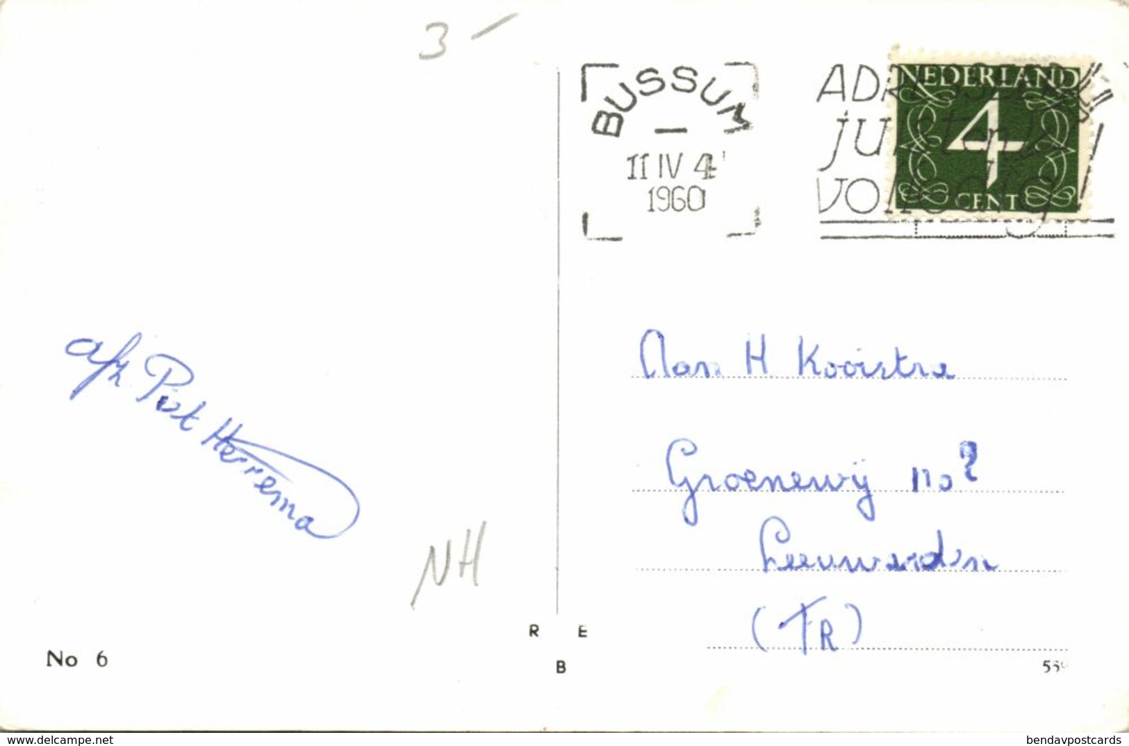 Nederland, BUSSUM, Dr. Fred V. Eedenweg (1960) Ansichtkaart - Bussum