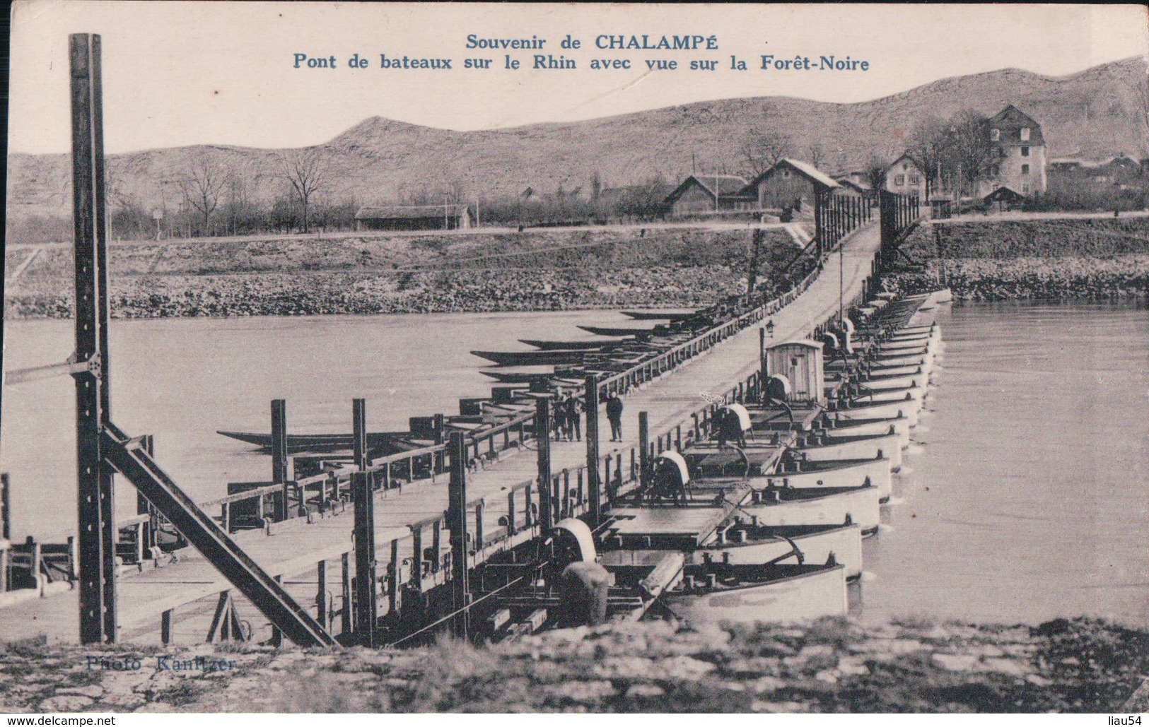 Souvenir De CHALAMPE Pont De Bateaux Sur Le Rhin - Chalampé