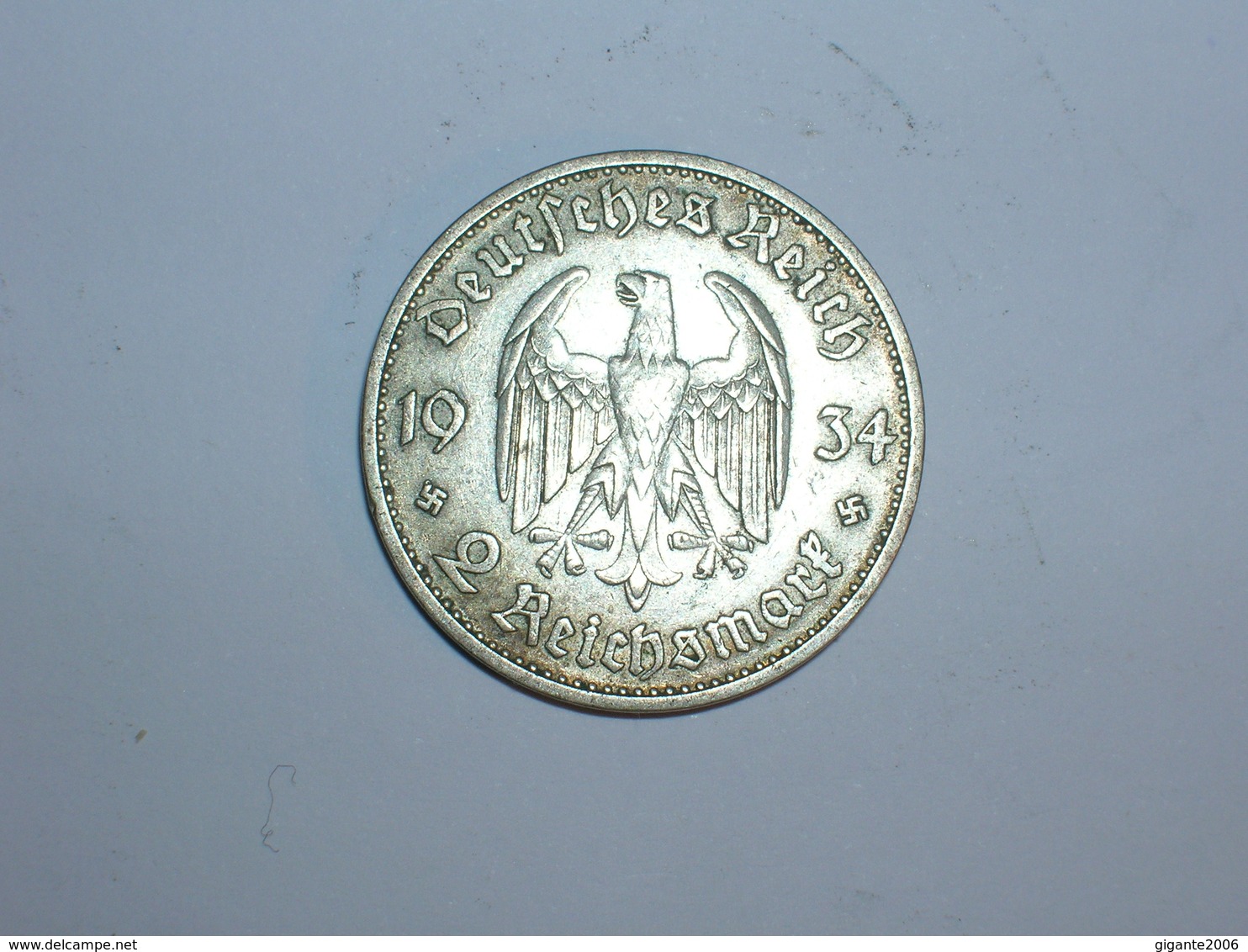 ALEMANIA- 2 MARCOS PLATA 1934 D (1019) - 2 Reichsmark