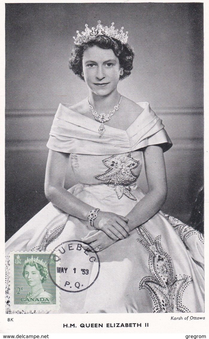CANADA Serie 5 Carte Maximum Yt 260 à 264  Queen Elisabeth II  1953   Maximum Card  5 Scans - Tarjetas – Máxima