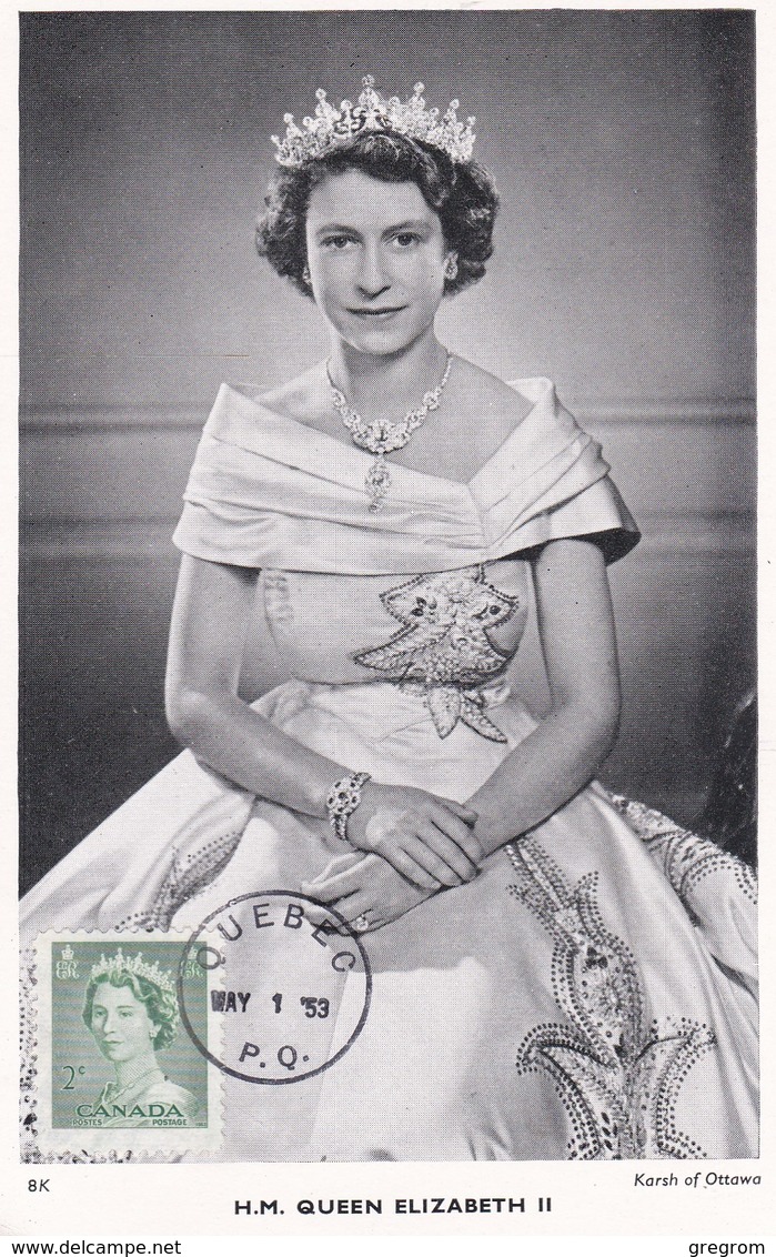 CANADA Serie 5 Carte Maximum Yt 260 à 264  Queen Elisabeth II  1953   Maximum Card  5 Scans - Maximum Cards