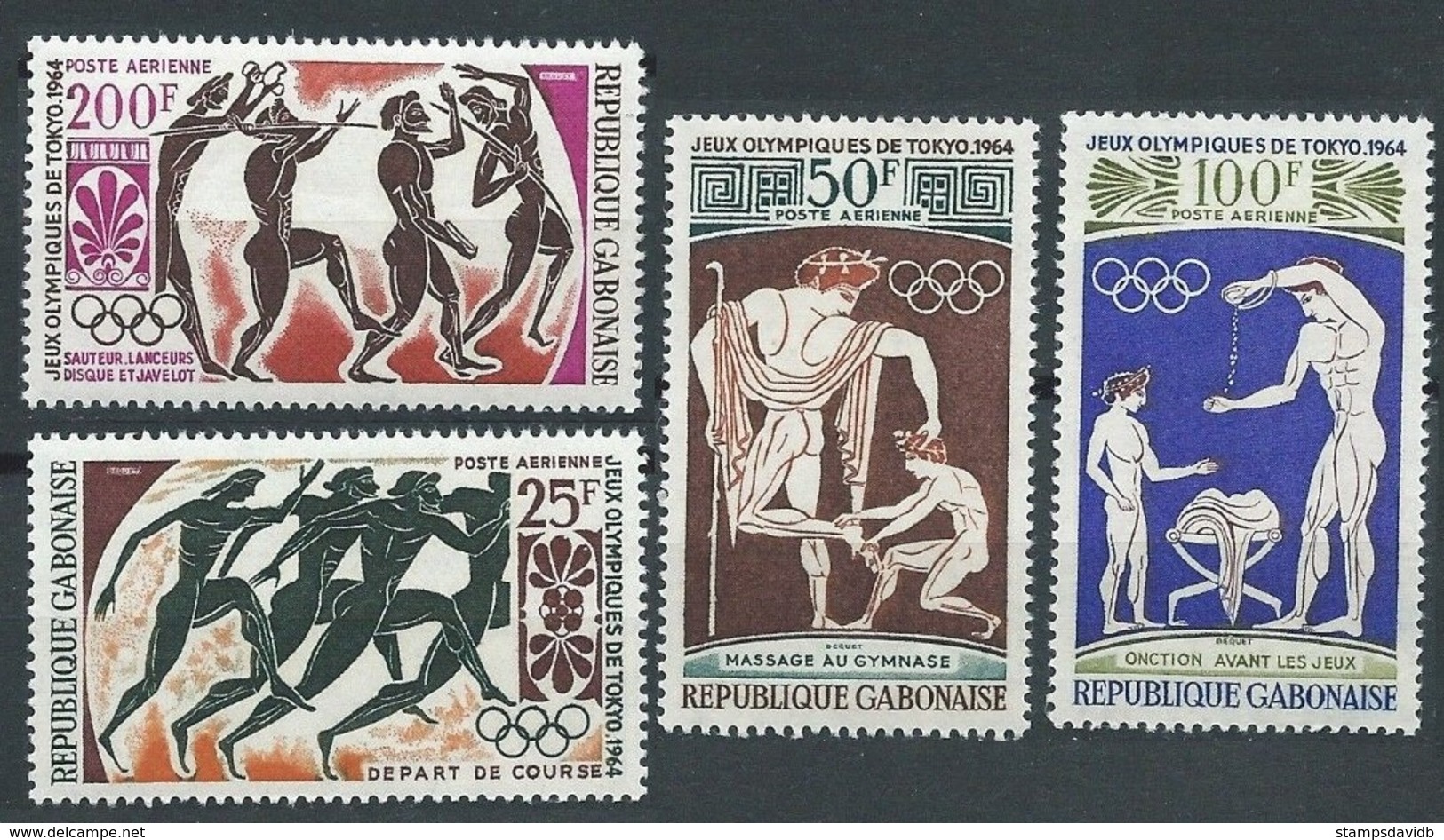 1964	Gabon	203-206	1964 Olympic Games In Tokio	11,00 € - Summer 1964: Tokyo