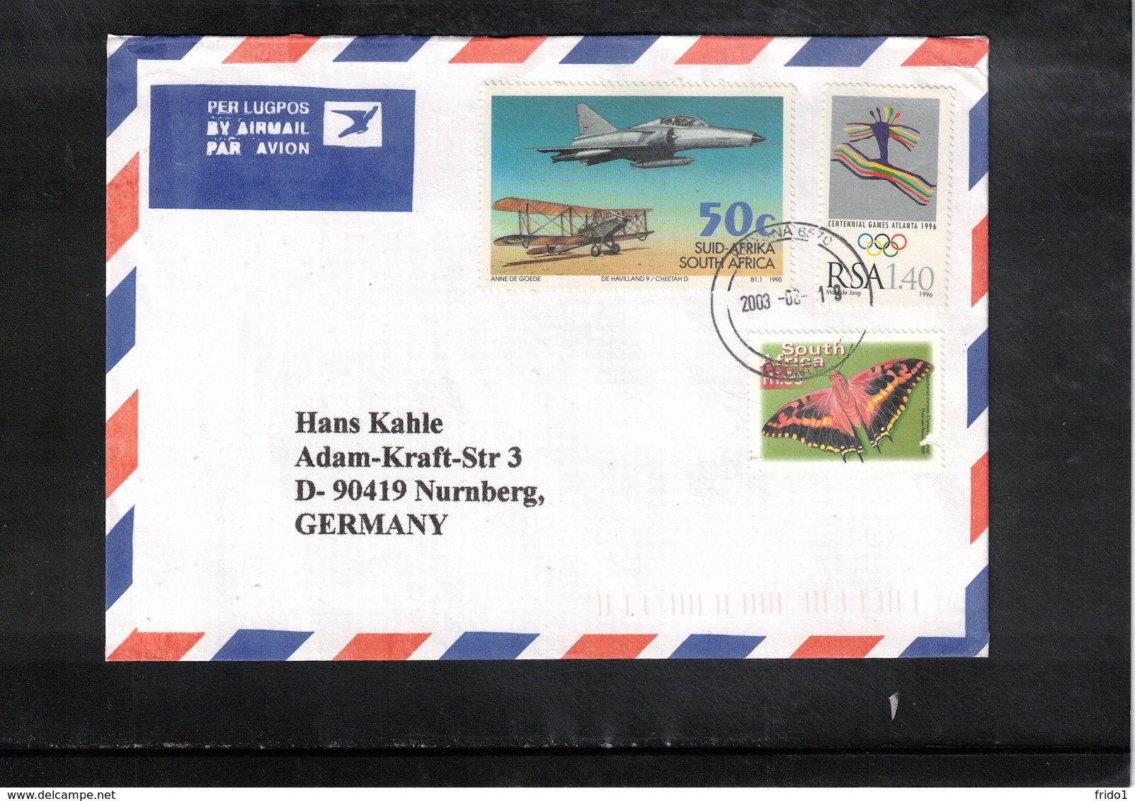 South Africa 2003 Interesting Airmail Letter - Briefe U. Dokumente