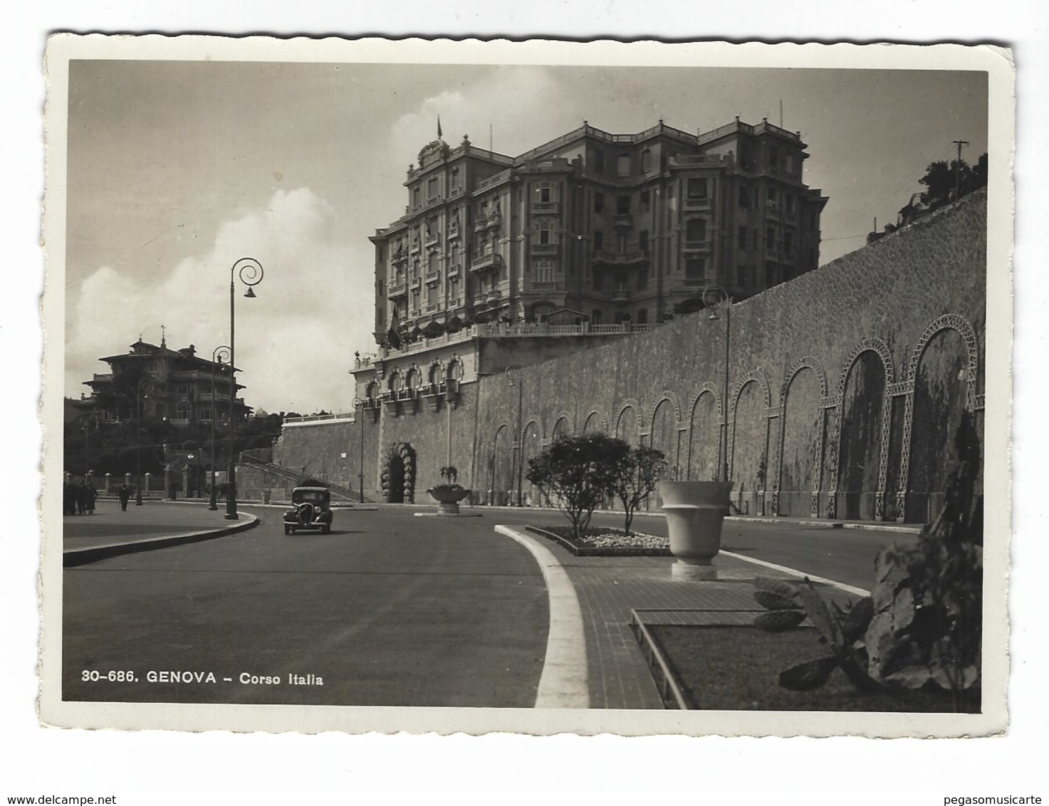 6589 - GENOVA CORSO ITALIA AUTOMOBILE 1937 - Genova (Genoa)