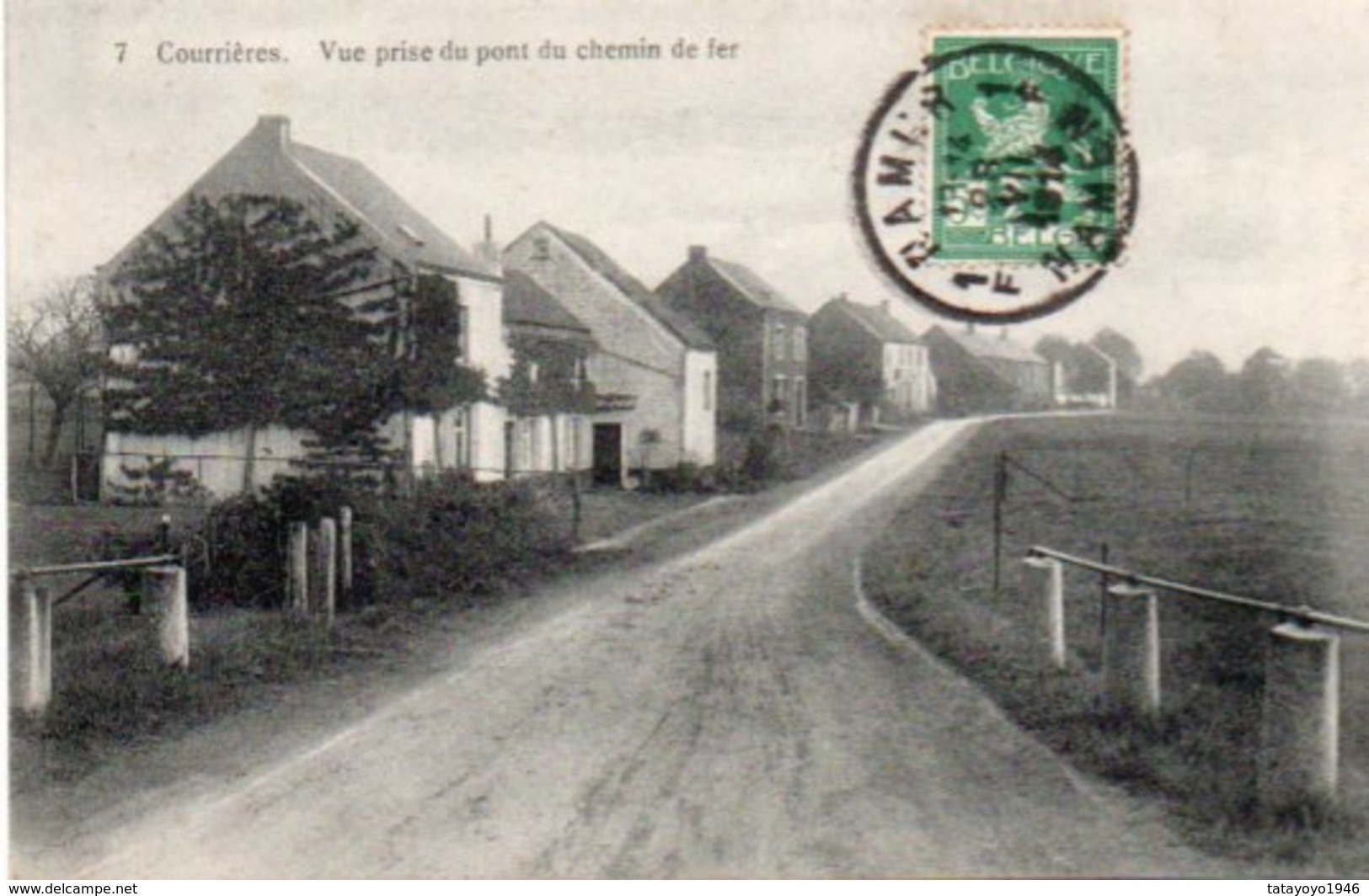 Courrières  Vue Prise Du Pont Du Chemin De Fer Circulé En 1914 - Assesse