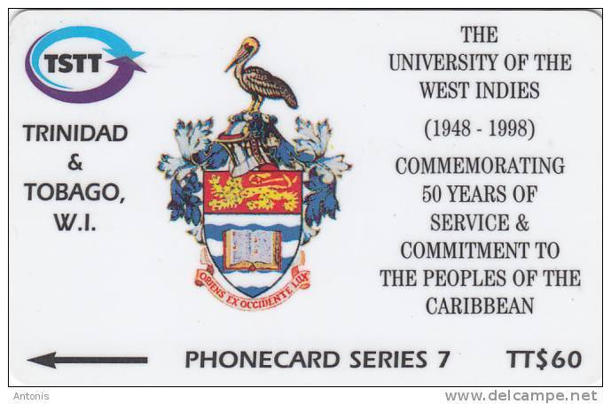 TRINIDAD & TOBAGO(GPT) - 50 Years Of University Of The WEST INDIES, CN : 245CTTA(normal 0), Tirage 60000, Used - Trinidad & Tobago