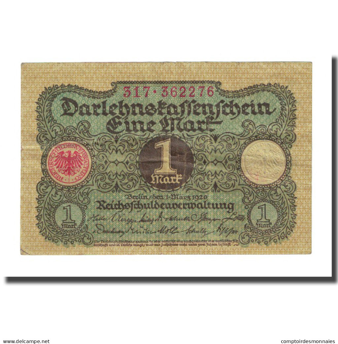 Billet, Allemagne, 1 Mark, 1920-03-01, KM:58, TTB - 1 Mark