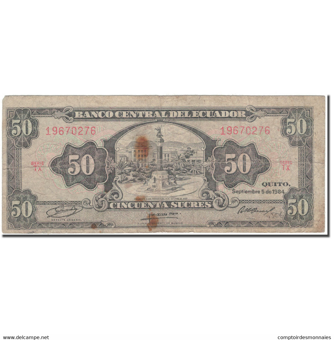 Billet, Équateur, 50 Sucres, 1984-09-05, KM:122a, B - Ecuador