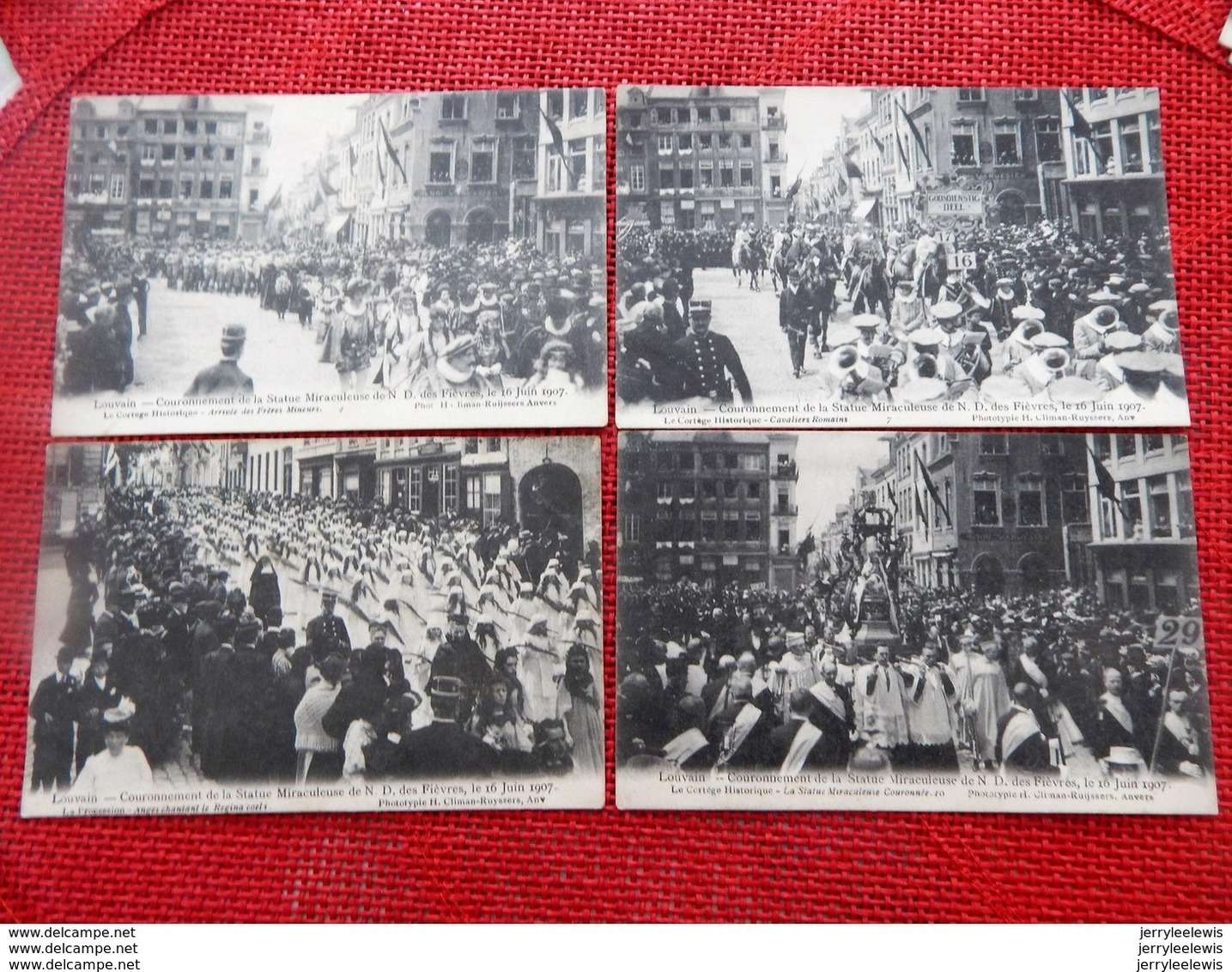 LEUVEN - LOUVAIN - Lot De 19 Cartes : "Couronnement De La Statue Miraculeuse De N.D. Des Fièvres En 1907 - Leuven