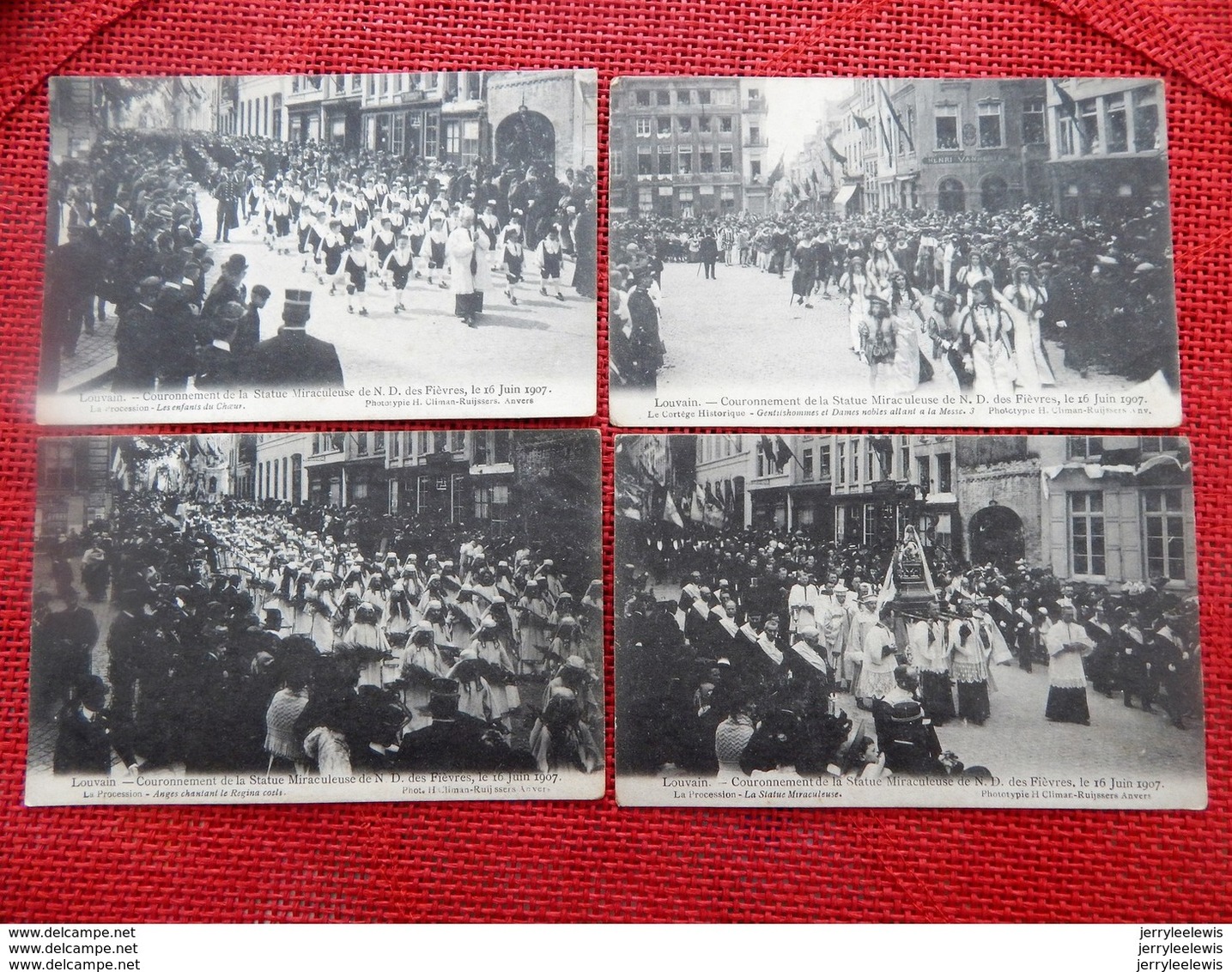 LEUVEN - LOUVAIN - Lot De 19 Cartes : "Couronnement De La Statue Miraculeuse De N.D. Des Fièvres En 1907 - Leuven