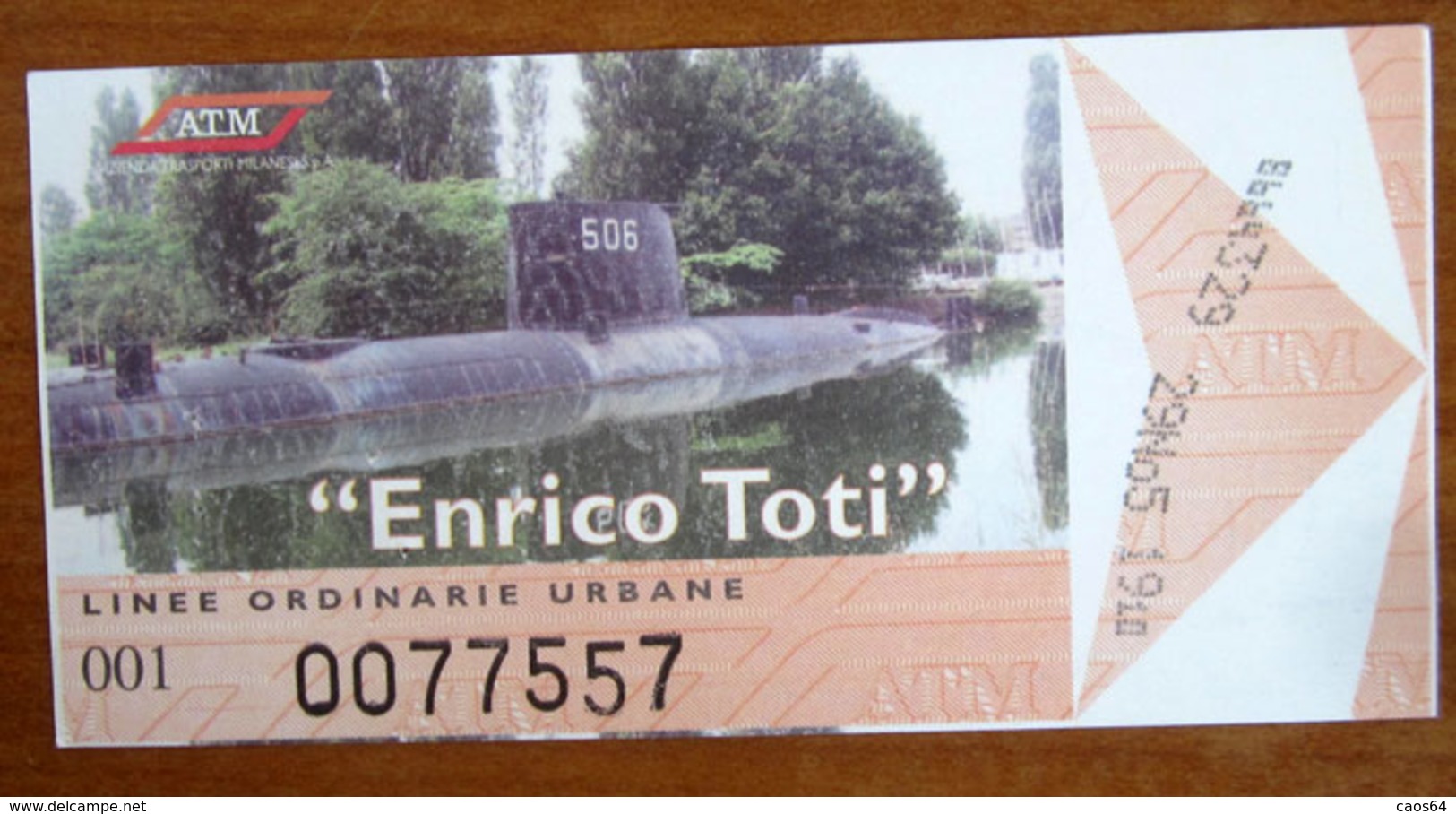 Italia Ticket Metro Bus ATM Milano - Usato 2005 Sommergibile Enrico Toti - Europe