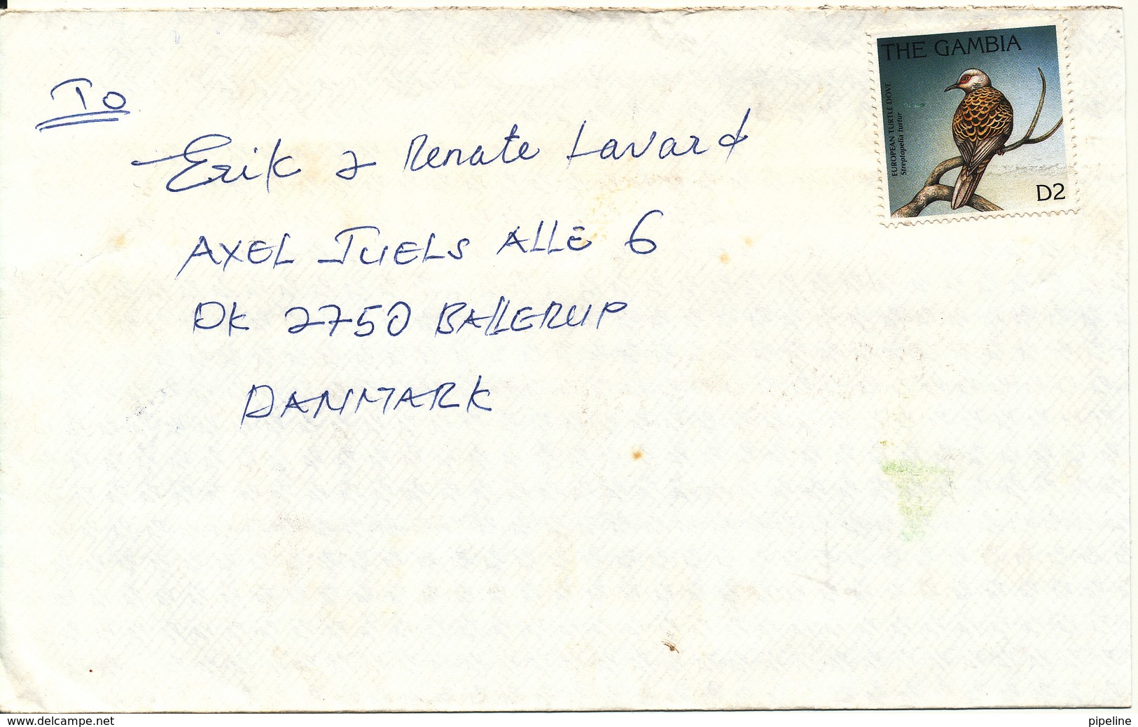 Gambia Cover Sent To Denmark Single Franked BIRD - Gambie (1965-...)