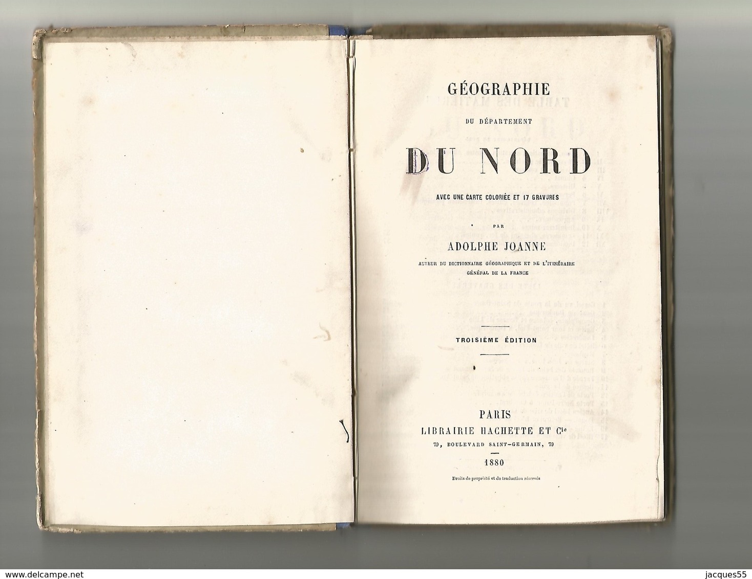 Géographie Du Nord-17 Gravures-1 Carte-1880-couverture Tachée - Picardie - Nord-Pas-de-Calais