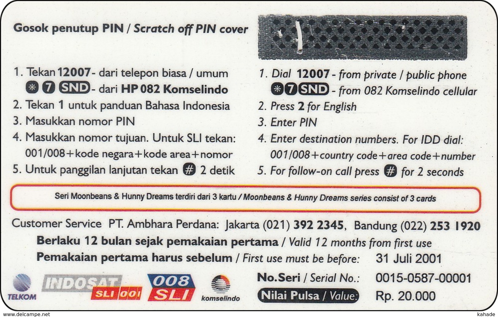 Indonesien Phonecard Mint Disney Winnie The Pooh And Friends - Disney