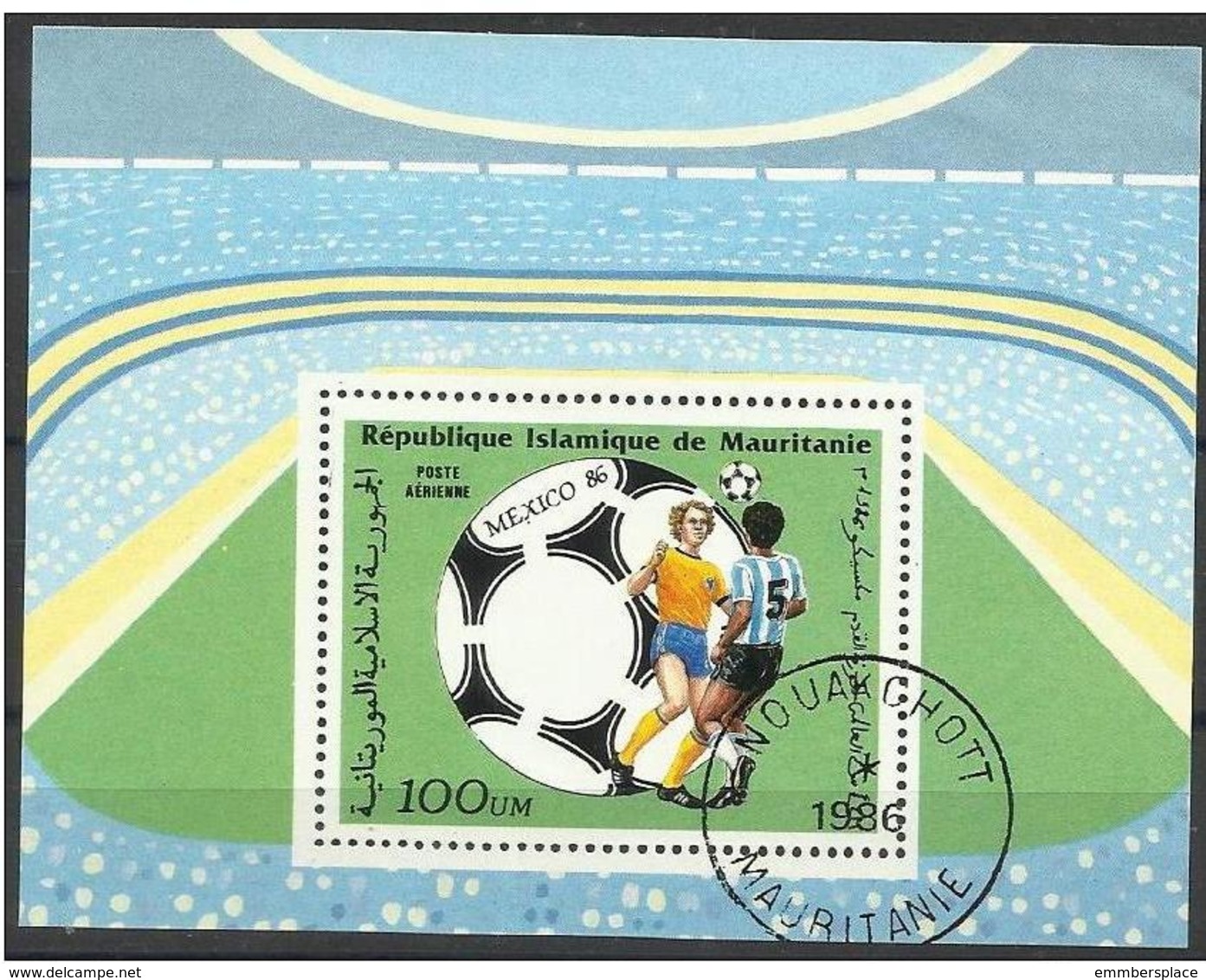 Mauritania - 1986 World Cup Soccer S/sheet CTO  SG MS856 - Mauretanien (1960-...)