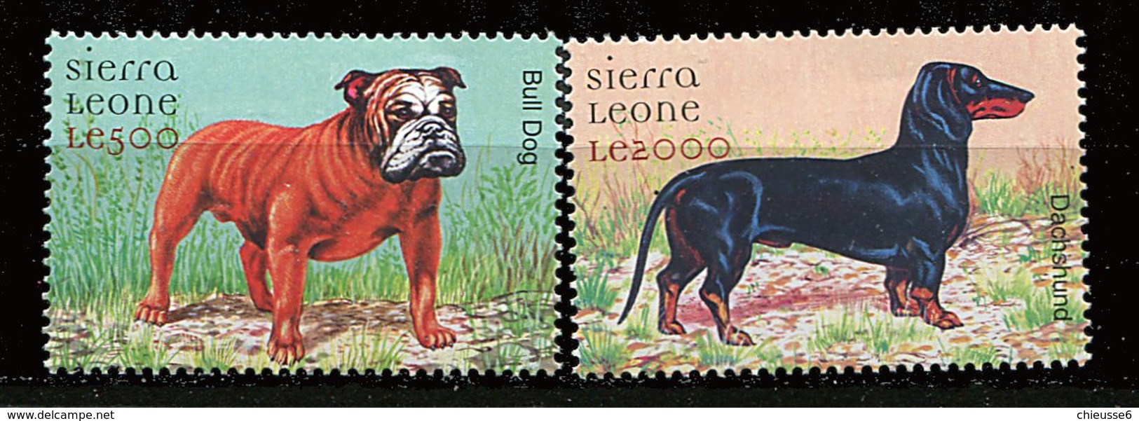 (cl 25 - P4) Sierra Leone** N° 3149/3150 (ref. Michel Au Dos) - Chiens - - Sierra Leone (1961-...)