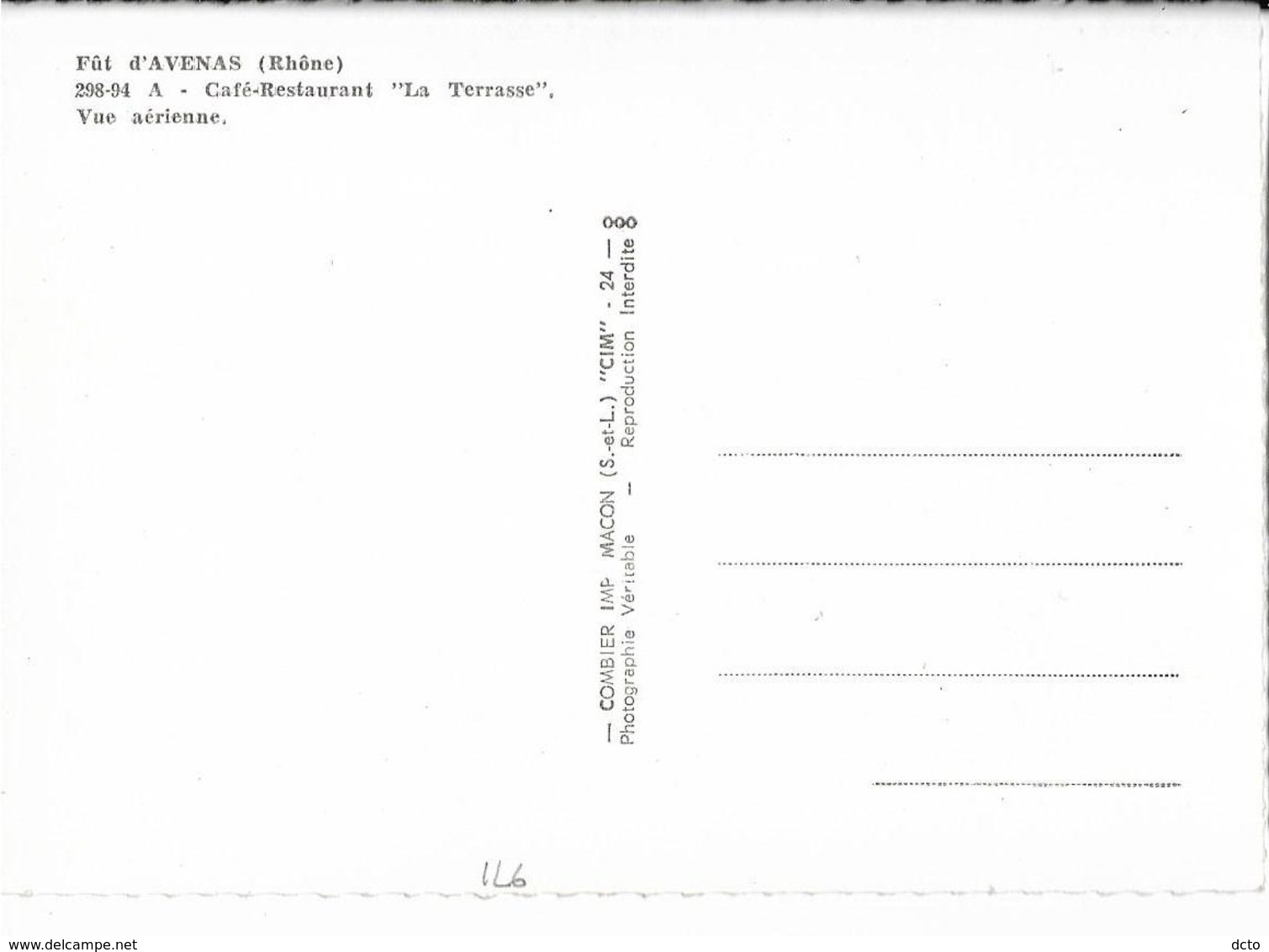 CHIROUBLES (69)   Fût D'Avenas Café-Restaurant "La Terrasse" Vue Aérienne, Cim 298-14 A, Cpsm GF - Chiroubles