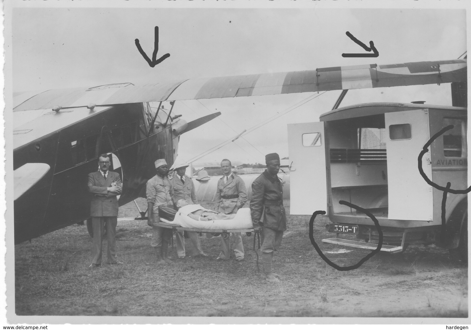 Armée Française  Avion Potez 25  Sanitaire Croix Rouge  Ambulance Camion Madagascar 1935 - Guerre, Militaire