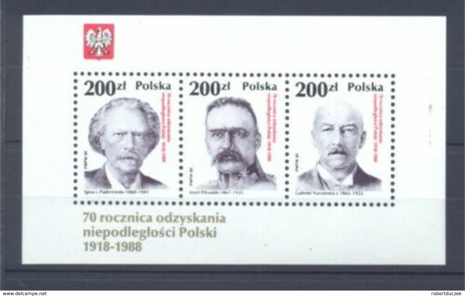 POLAND 1988 Complete Yearsets. 47 Stamps + 2 SS. Block Piłsudski MNH** - Full Years