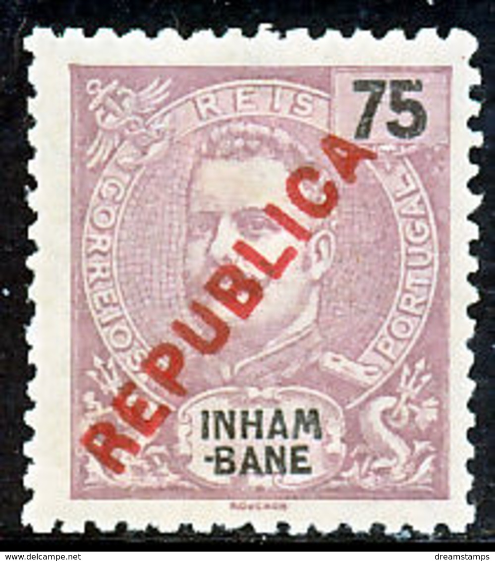 !										■■■■■ds■■ Inhambane 1917 AF#094* Local "Republica" 75 Réis (x0928) - Inhambane