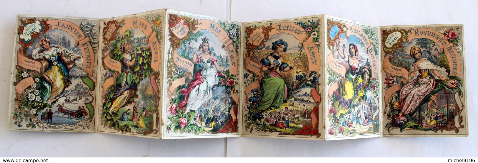 Almanach RIMMEL 1863 Sur 6 Pages Angleterre;Allemagn,Turquie,Russie,Espagne,France - Altri & Non Classificati