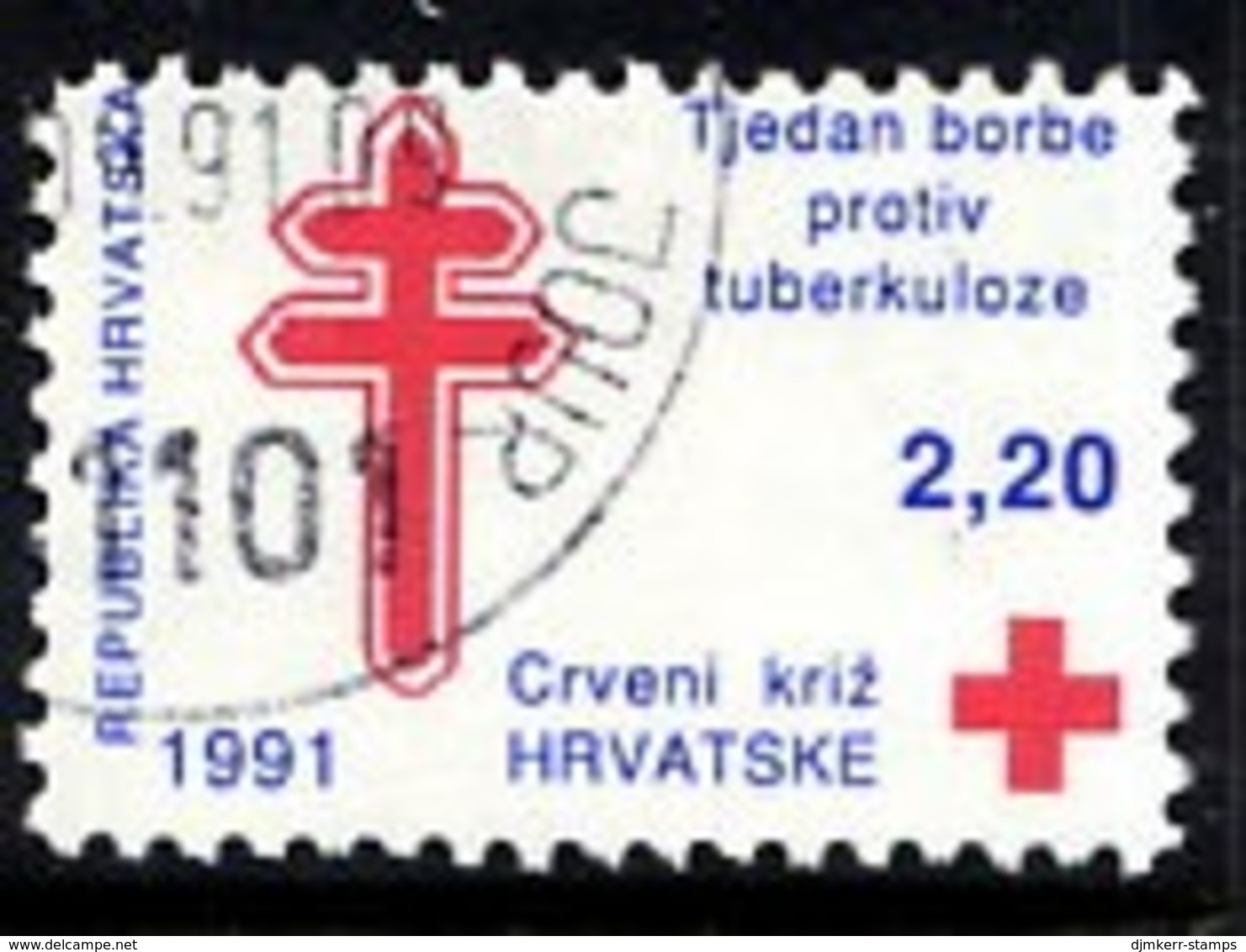 CROATIA 1991 Obligatory Tax: Anti Tuberculosis Week Used.  Michel ZZM 12 - Kroatien